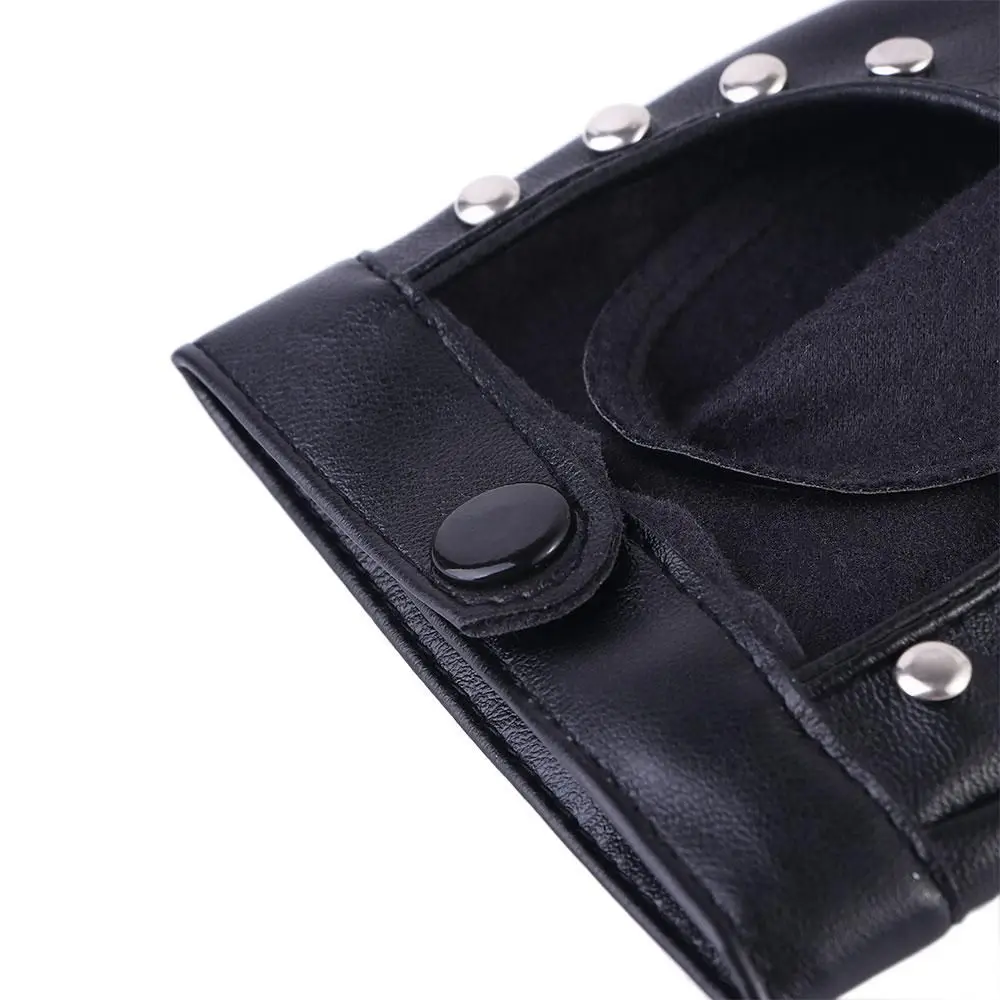 

Крутые корейские перчатки без пальцев в стиле панк для танцев и активного отдыха, модные аксессуары, перчатки с заклепками, митенки из искусственной кожи