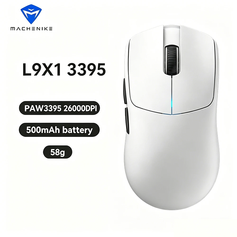 

Беспроводная игровая мышь MACHENIKE L9X1, легкая конструкция 52 г, сенсоры PAW3395/PAW3311, частота опроса 1000 Гц, эргономичная мышь для офиса и ПК