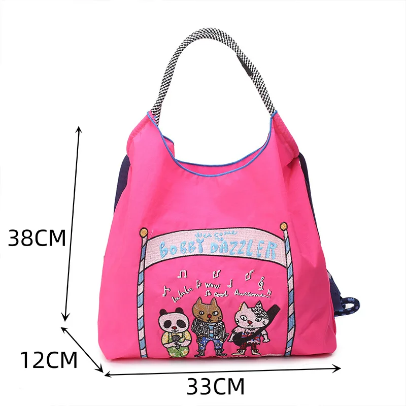 Japanese For Hand Bag Oxford Cloth Embroidery Nylon Shopping Bag Portable Shoulder Bag Korea bag