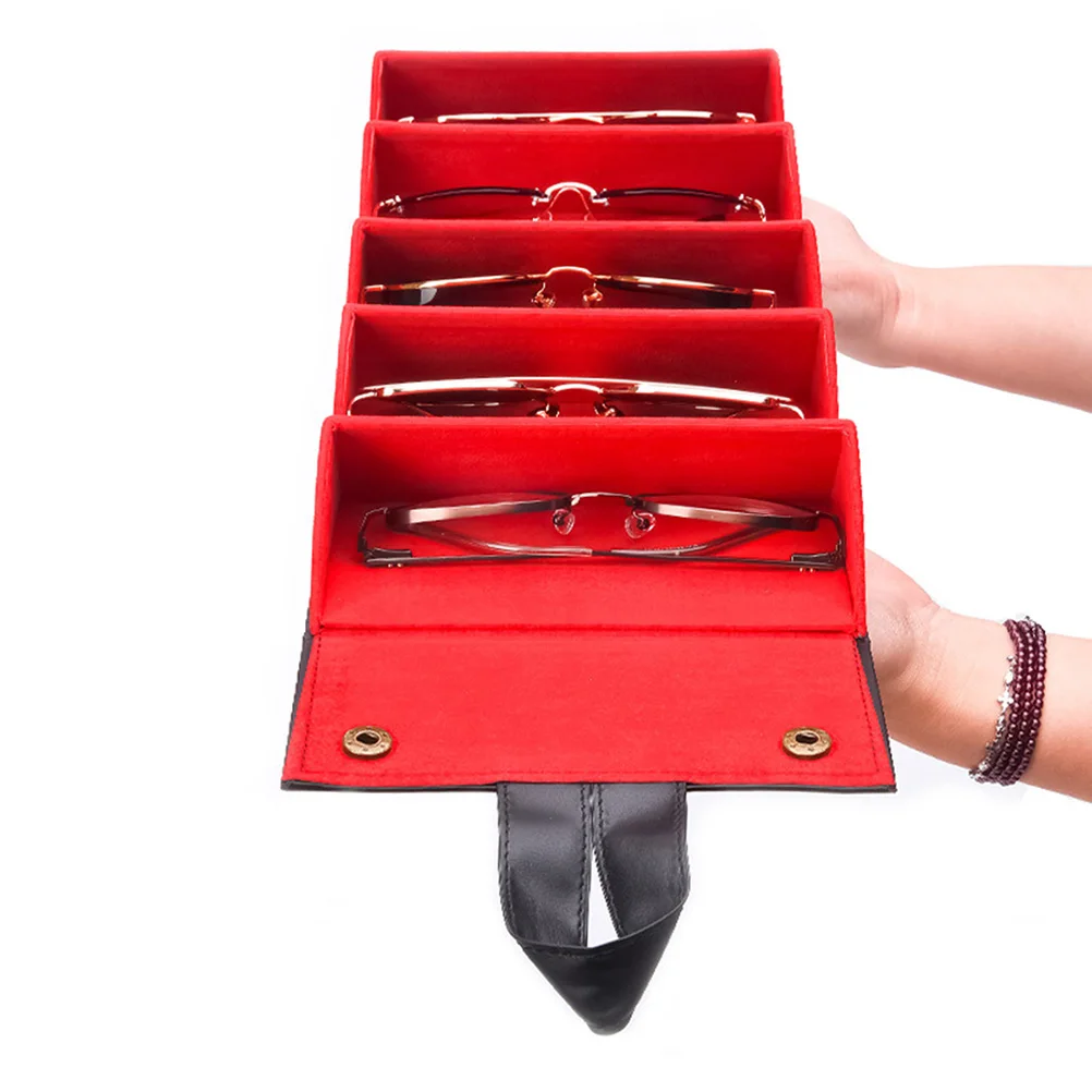 

5 Grids Glasses Storage Box Premium Portable ganizer Multi grid Design Easy Clean Gifts Family Friends