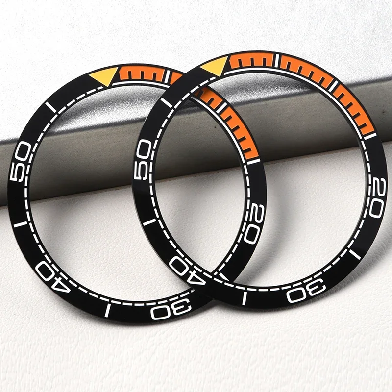 

31.5-38mm HEIMDALLR Ceramic Bezel Insert For NH35 NH36 Movement Dive Watch Automatic Watch orange Luminous fit skx007/009 6105