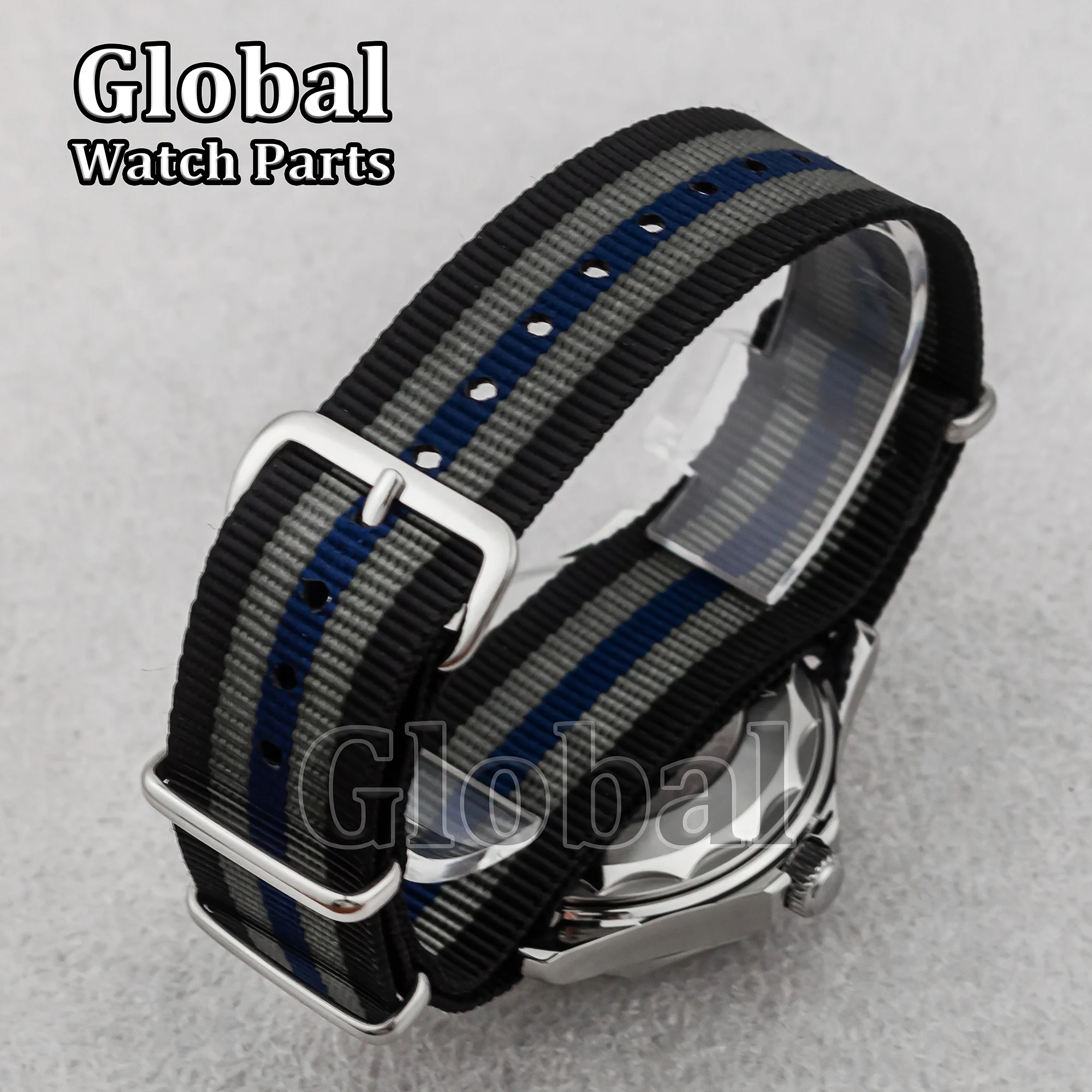 41mm Watch Case Nylon Strap for Mod Seamaster 300 Stainless Steel Watch Accessories Water Resistant 10ATM Fit NH35/NH36 Movement