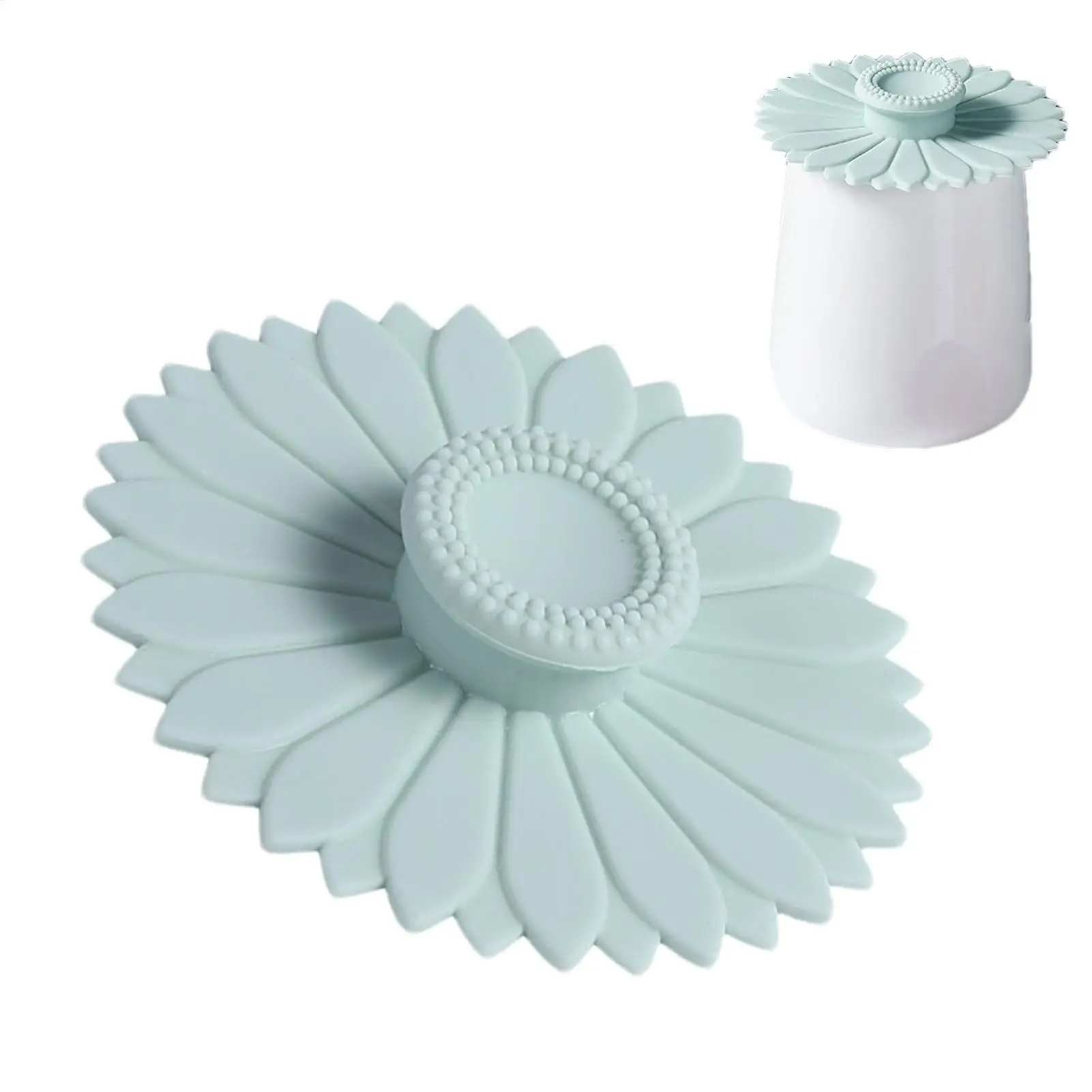 Silicone Cup Lid with Handle Dustproof Leakproof Ceramic Mug Sealed Cover Suction Coffee Tea Lids Kitchen Accessories