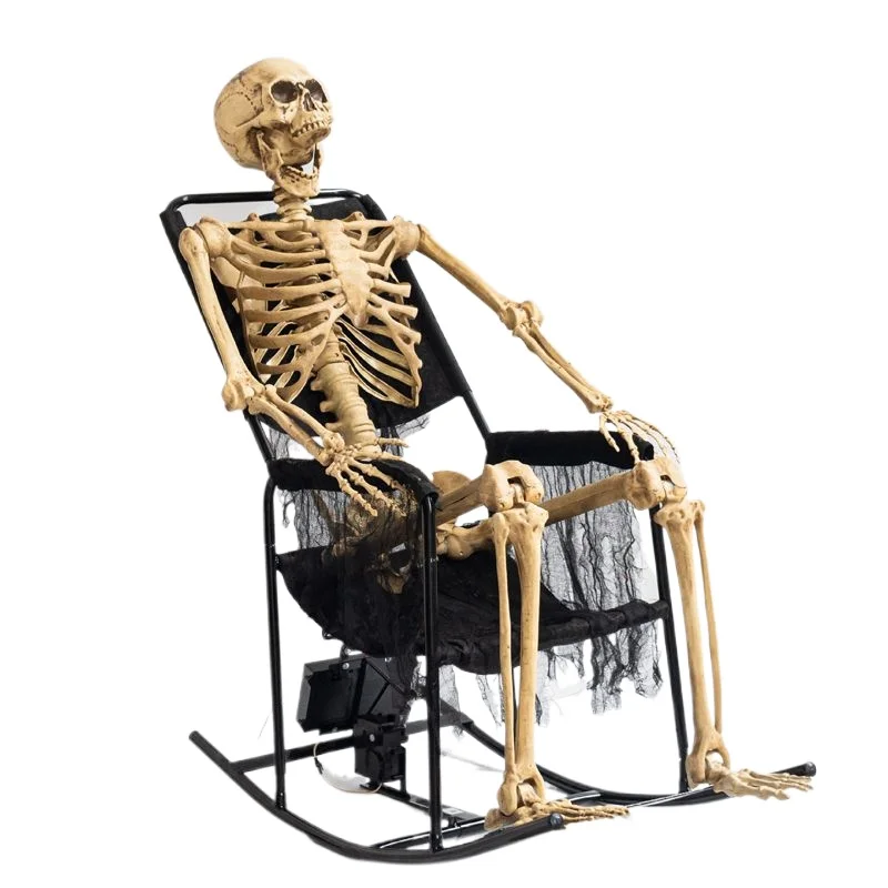 

Halloween electric induction skull ornament haunted house secret room amusement park large atmosphere decoration props rocking