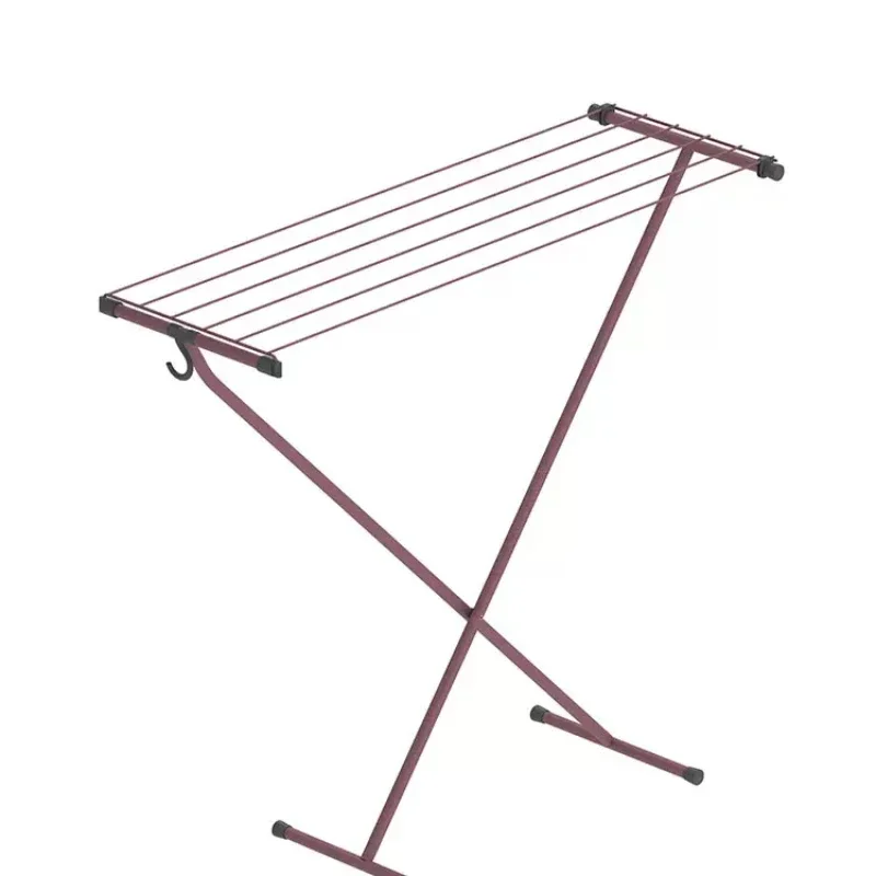 Lightweight Portable Multifunctional Floor Drying Foldable Indoor Pink Outdoor Balcony Drying Rack