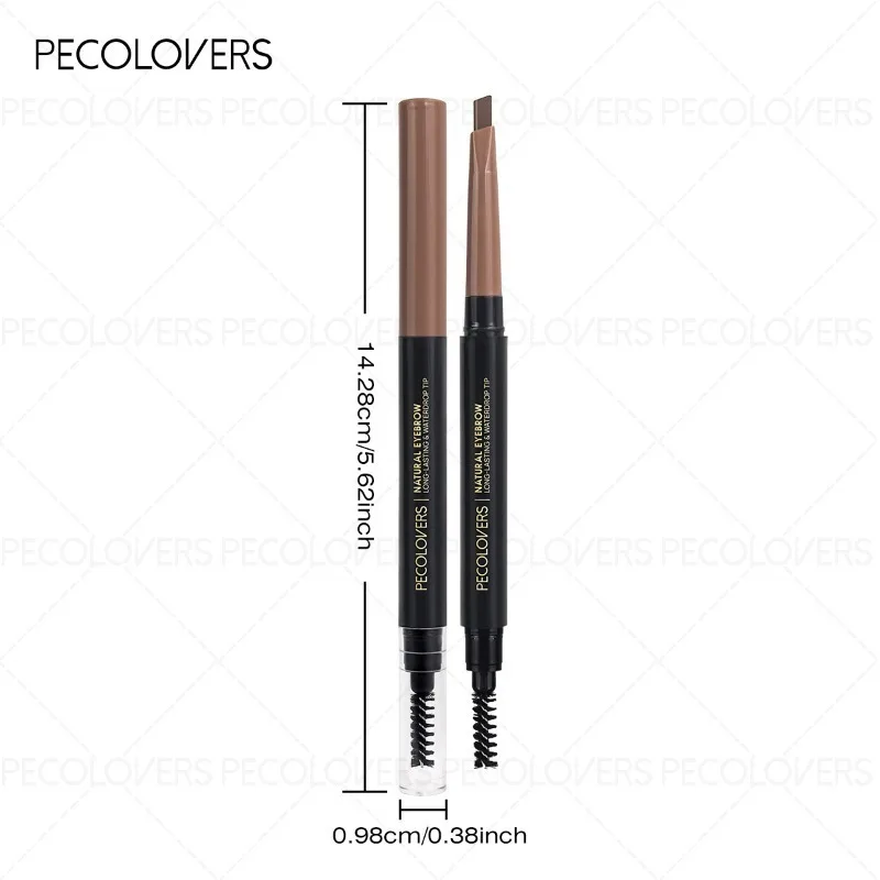 6-kleuren tweekoppig wenkbrauwpotlood, vulwenkbrauwpotlood, creëer een perfecte wenkbrauwvorm, wenkbrauwpotlood wenkbrauwcosmetica