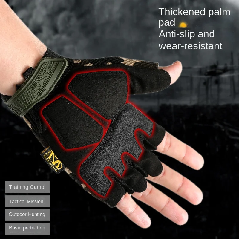 Popularne rękawice taktyczne Half Finger Special Forces Outdoor Mountaineering Riding Protection Men Half Finger Motorbike Gloves