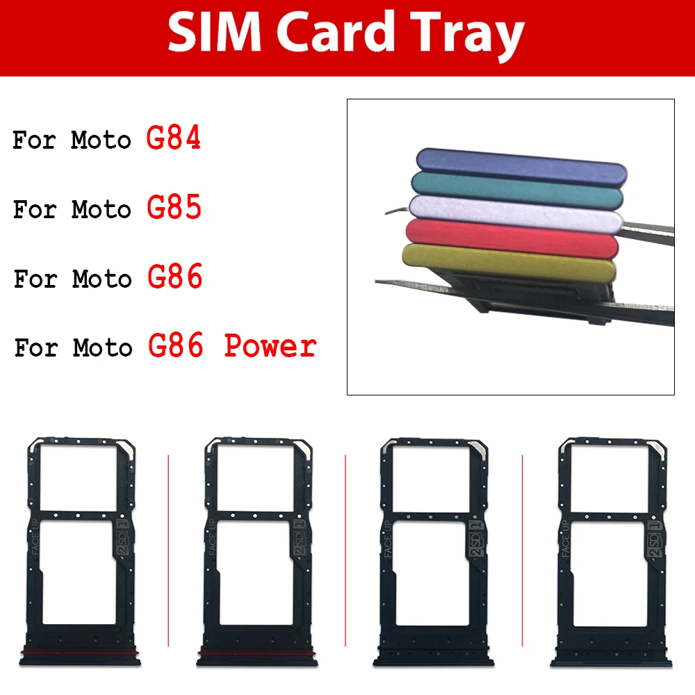 New For Moto G86 G85 G84 G86 Power Sim Card Holder Tray Chip Slot Drawer Holder Adapter Socket Replacement Parts