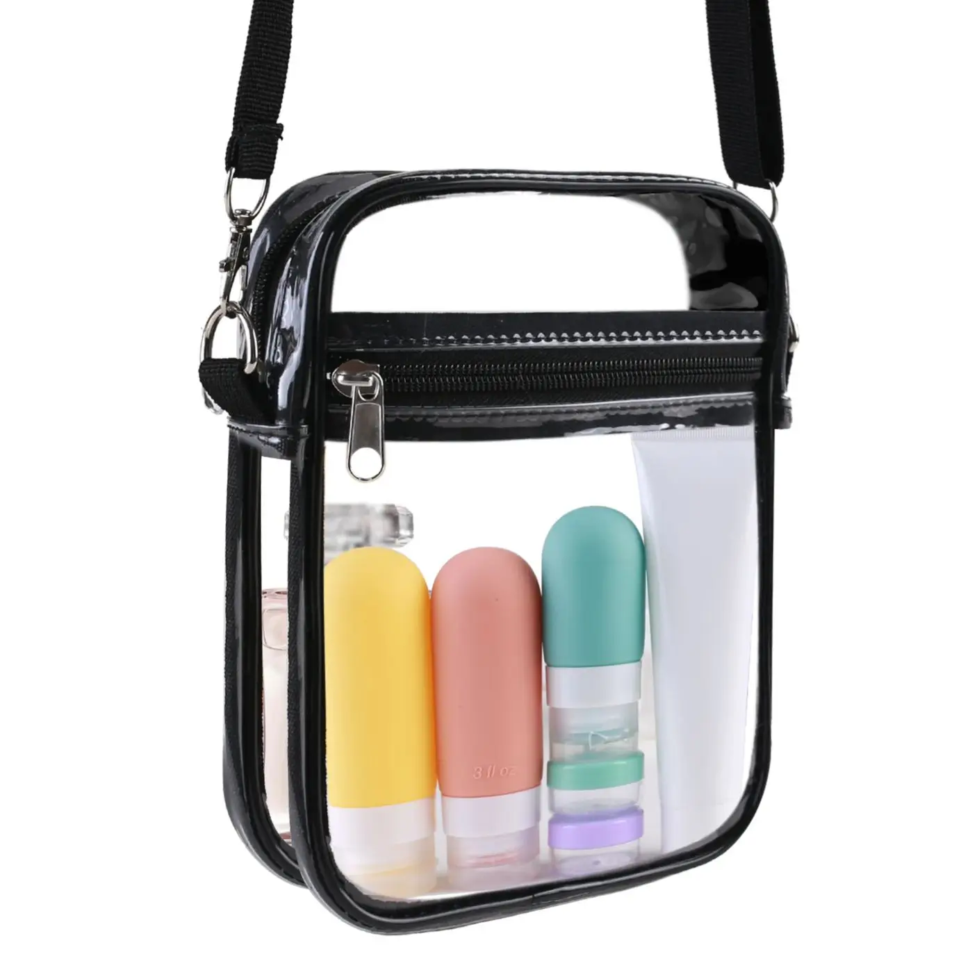 

PVC Clear Purse Stadium Transparent Messenger Bag Stadium Concert One Shoulder Bag for Women Clear CrossBody Bag with Zipper