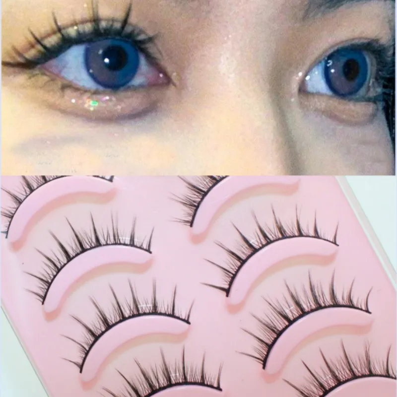 Pestañas postizas gruesas suaves y naturales, pestañas de Manga, maquillaje de citas diarias, pestañas Wispy, 5 pares, nuevo