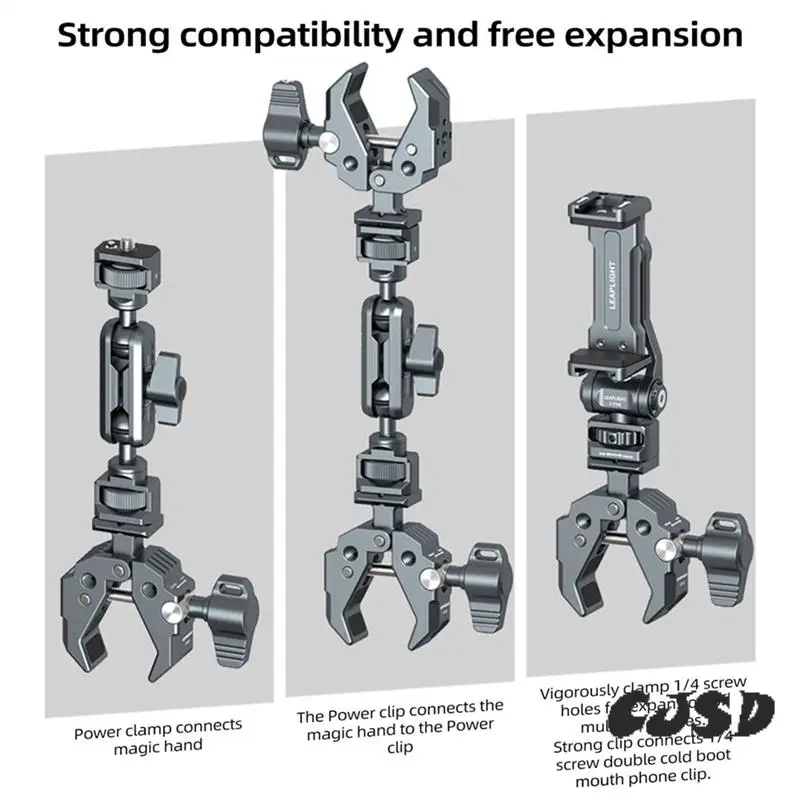 

CJSD-Multifunctional Crab Claw Super Clamp With NATO Base Powerful Fixed Clamp For DSLR Camera Monitors Mic Led Lights Easy To U