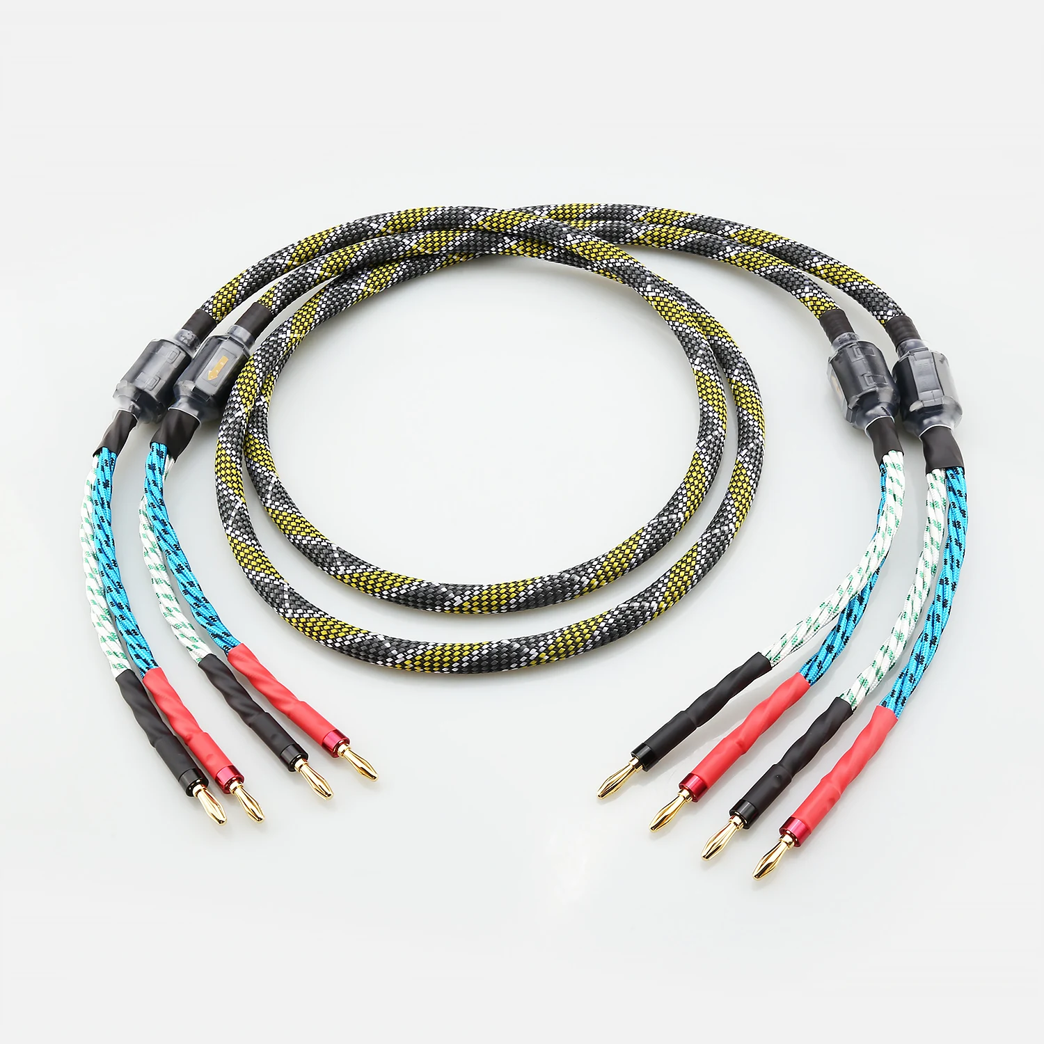 HIFI 16 Core OFC Speaker Cable Gold Plated Banana/Spade Plug Optional 1 Pair Audio Cord for Amplifier Home Theater