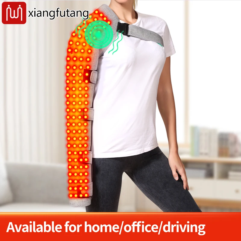 Red Light Heating Arm Pad Vibration Massager Ultra Long Arm Shoulder Heating Wrap for Shoulder Arm Elbow Hand Pain Relief