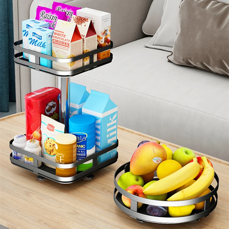 Rotatable Kitchen Shelf Condiment Rack Countertop Organizer Corner  Condiments Multi-Functional Holder Round Storage Shelves