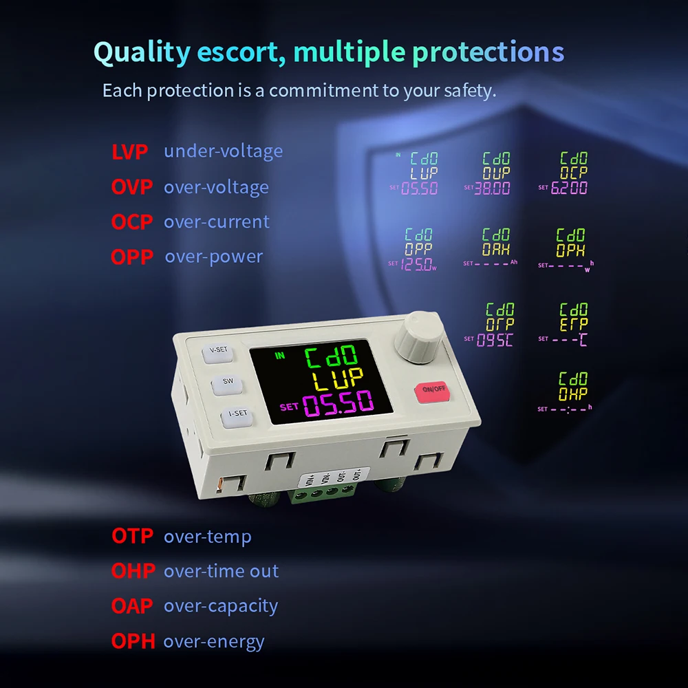 SK120X CNC Lift-off DC Adjustable Voltage Regulator Constant Voltage and Constant Current Solar Charging Module MPPT Support