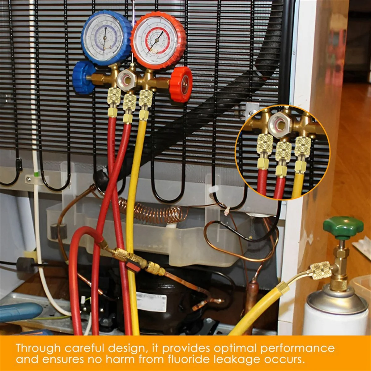 Kit d'adaptateur R410 en métal, Mini pompe à vide divisée, connecteur de convertisseur R410 robuste, adaptateur Durable 1/4SAE à 5/16SAE