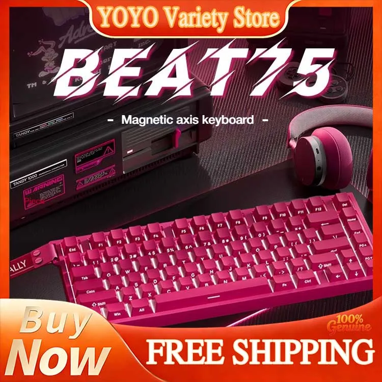 

XINMENG Beat75 Magnet Axis Mechanical Keyboard 3 Mode 2.4G Bluetooth Wired 0.1ms Low Latency 128K Scan Rate Esports Gaming