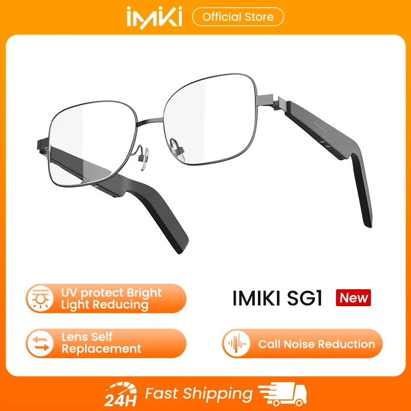 

IMIKI Smart Eyeswear AI Voice Control Bluetooth Music Phone Functionality for Hands-Free Communication And Entertainment