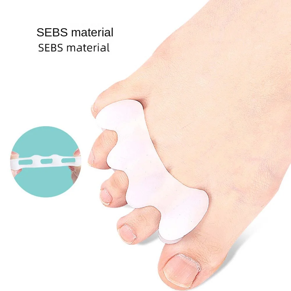 Three Pores Toe Separators Toe Valgus Protector Curved and Deformed Toes Toe Spacers SEBS Feet Valgus Corrector Toe Splitter