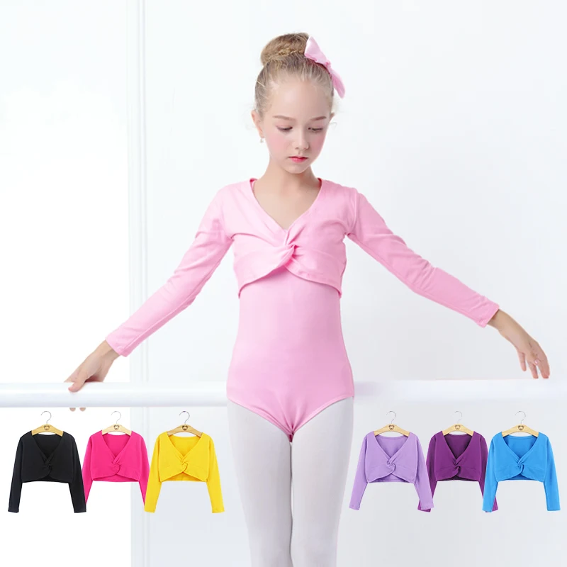 Trẻ Em Bé Gái Ba Lê Áo Crop Top Dance Leotards Áo Khoác Cao Cấp Ba Lê Quần Áo Dài Tay Thể Dục Dụng Cụ Leotard Tổng Thể 9 Màu