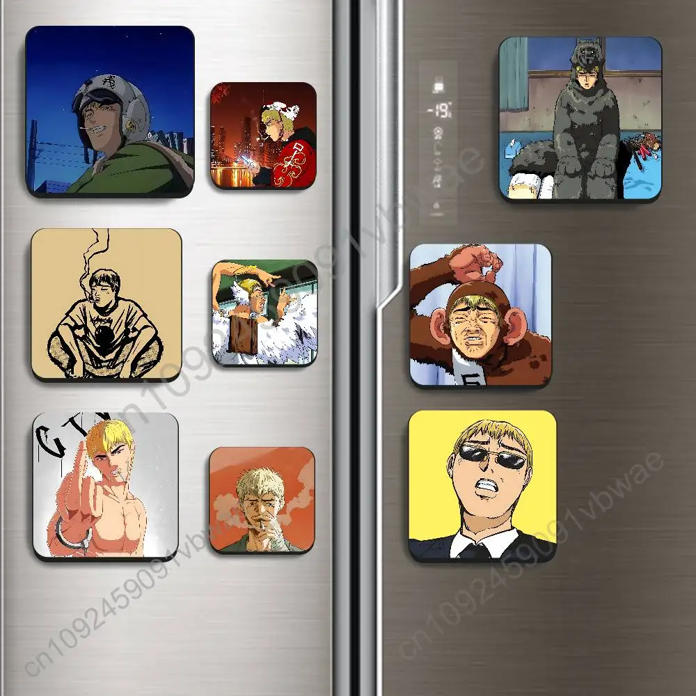 

Abstract GTO Eikichi Onizuka Black Square Plastic Fridge Magnet, for Magnetic Sticker No Trace Left, Durable Smooth and Textured