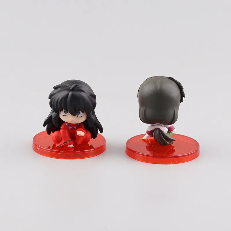 4Pcs/1Set Inuyasha Anime Figure Higurashi Kagome Miroku Sango Action Figure Q Version Toys Pvc Model Doll Gifts for Kids