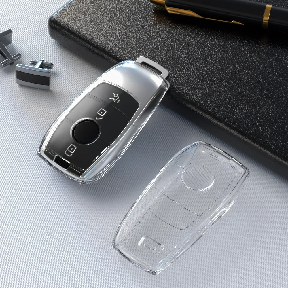 Funda transparente de TPU para llave de coche, Protector de carcasa para llave Mercedes Benz E C S GLC clase E200 E400 E63 W213 S550 S560 C260 A200