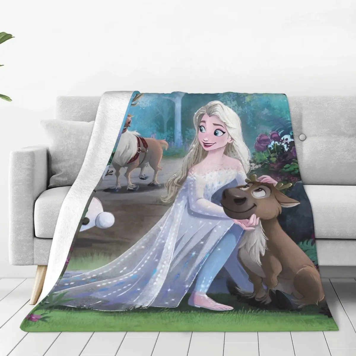 Frozen Elsa Princess Anna Blanket Super Warm Fashion Plush Throw Blanket For Kids Outdoor Flannel Bedspread Bed Cover