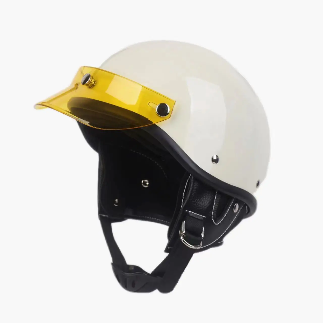 DOT-Casco de Moto Retro, protector de media cara para Moto, Scooter Vintage