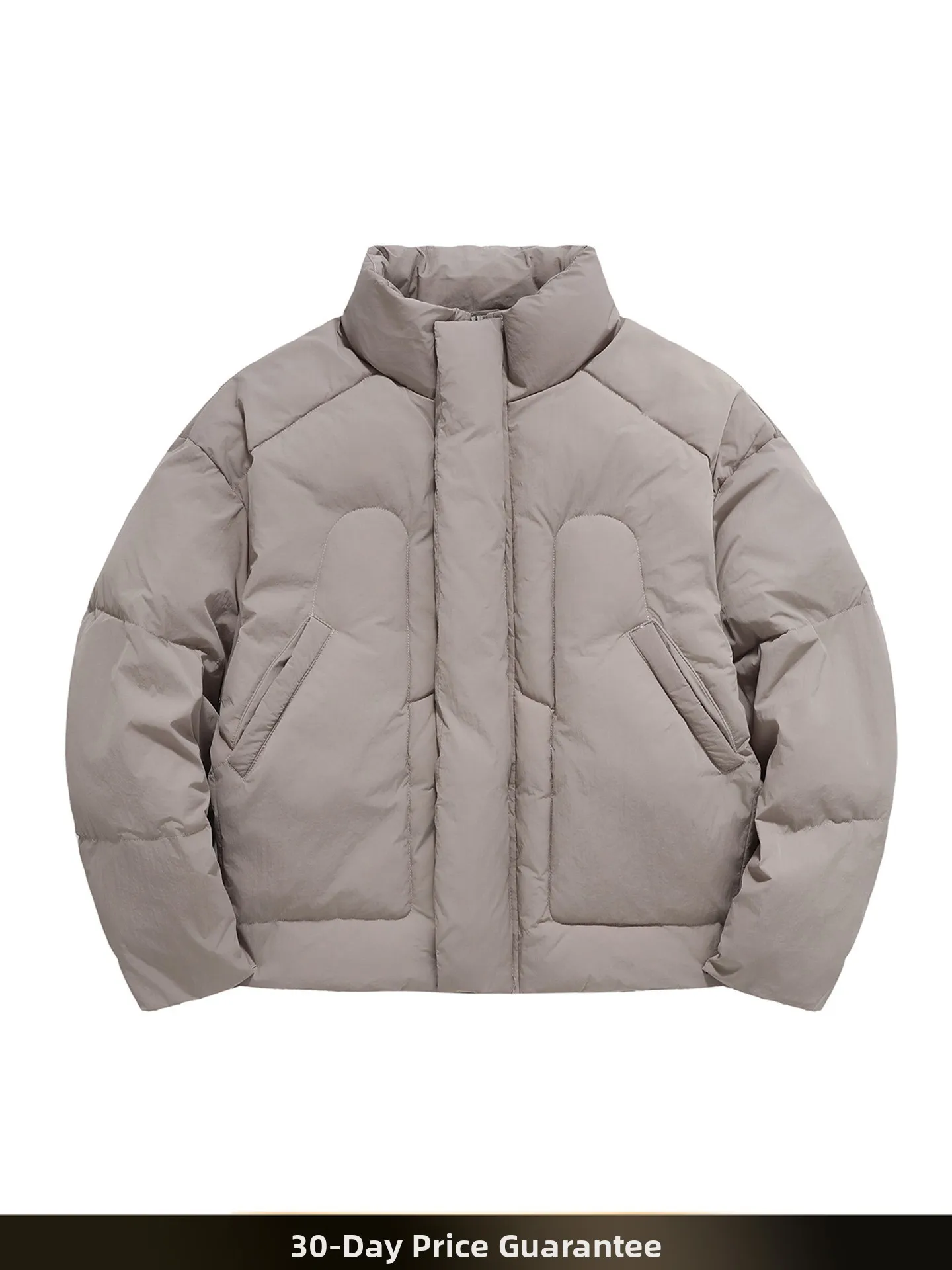 

Nted American Retro Pure Color Simple Stand Collar Thiened Bread Cotton Jaet Men Winter Warm Couple Sle Cotton Coat