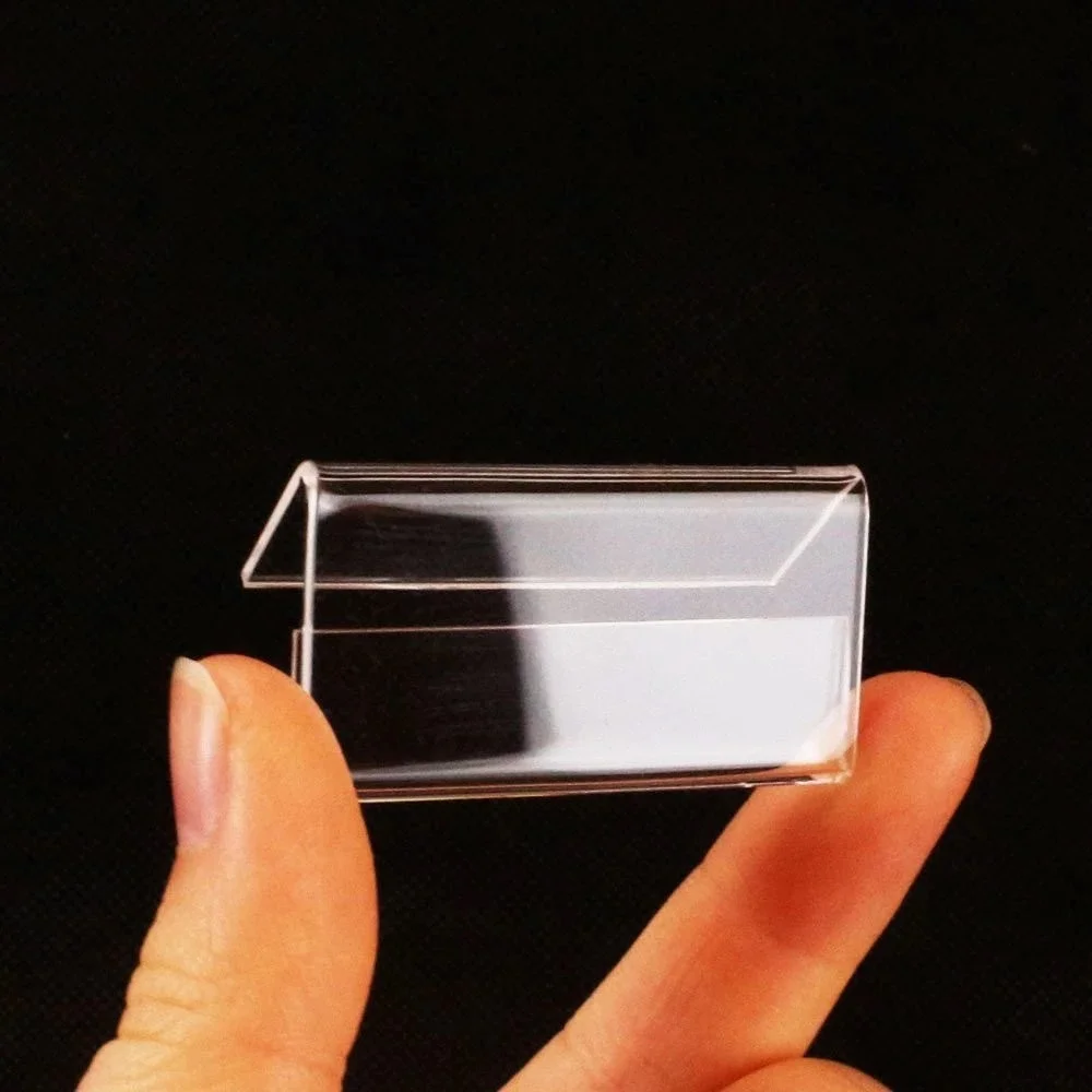 L-Shaped Acrylic Mini Label Stand Logo Display Booth Name Price Card Retail Bread Buffet Acrylic Transparent Price Card
