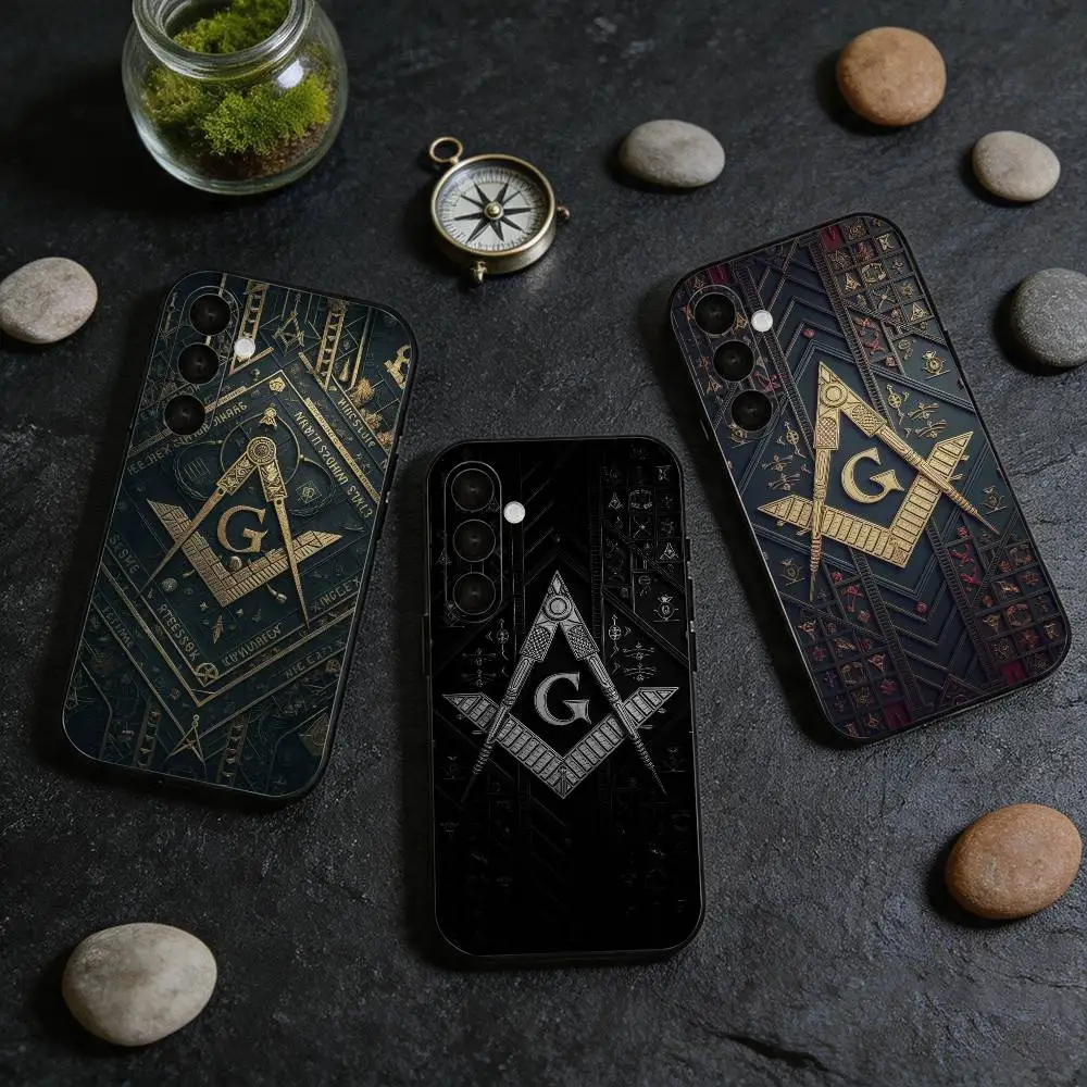 F-Freemasonry S-Symbol  Anti-drop Black Soft Silicone Case For Samsung Galaxy A73 A72 A71 A53 A52 A51