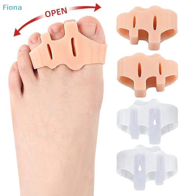 ☭1 Pair Toe Finger Separator 3 Hole Hallux Valgus Orthopedic Spacers Overlapping Hammer Foot Corrector Straightener Pedicure