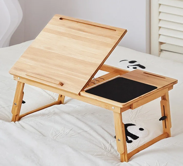 

Foldable laptop with adjustable bed and desk for writing, study, lazy students, dormitories, solid wood kang table, bay window