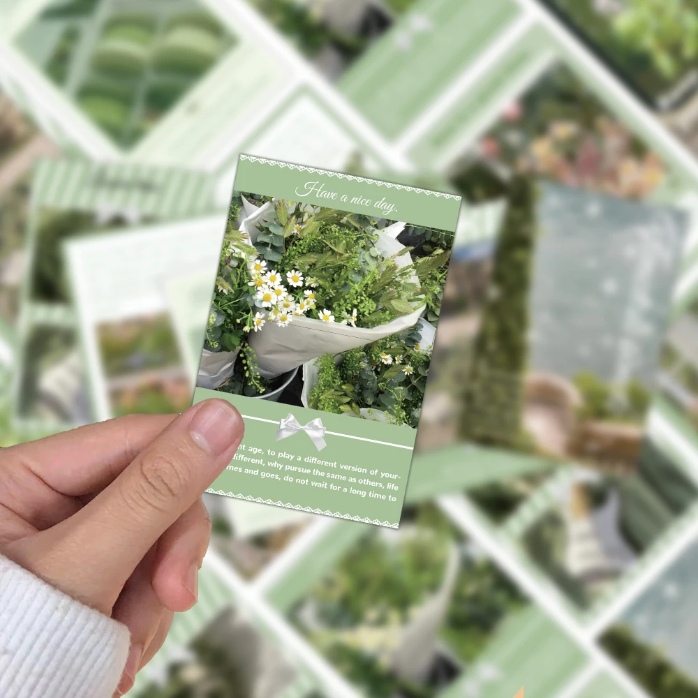 10PCS Jasmine Green Card Creative Novelty Simple Label Bookmark