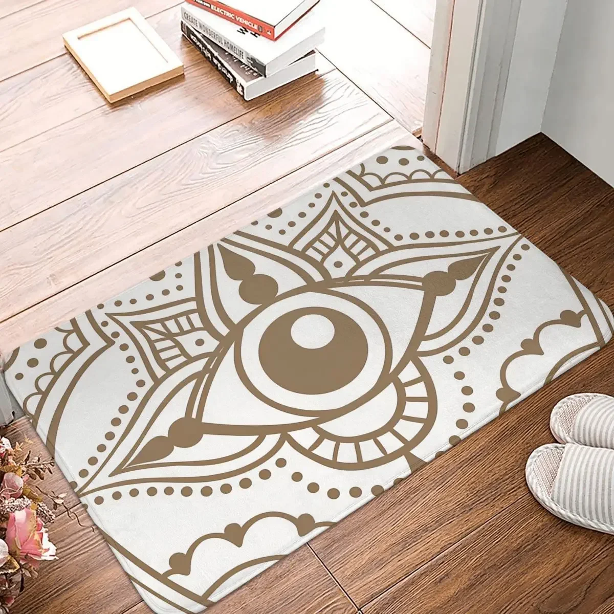 Hamasa Hamsa Hand Fatima Anti-Slip Rug Doormat Kitchen Mat Indian Drawn Art Hallway Carpet Welcome Decor