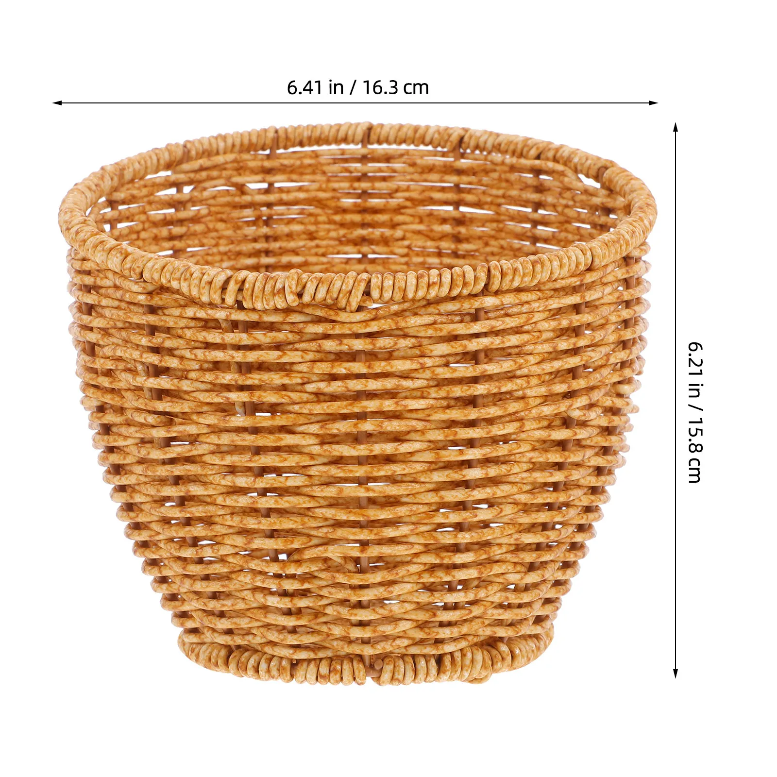 Mini Slanted Woven Fruit Plate Imitation Rattan Creative Vintage Serving Tray for Fruits Vegetables Snacks Home Kitchen