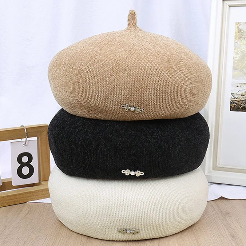 MAXSITI U Winter Berets Soft Comfortable Knitted Warm Painter's Hats for Women Vintage Pumpkin Hat Lolita Hat  Boinas Para Mujer