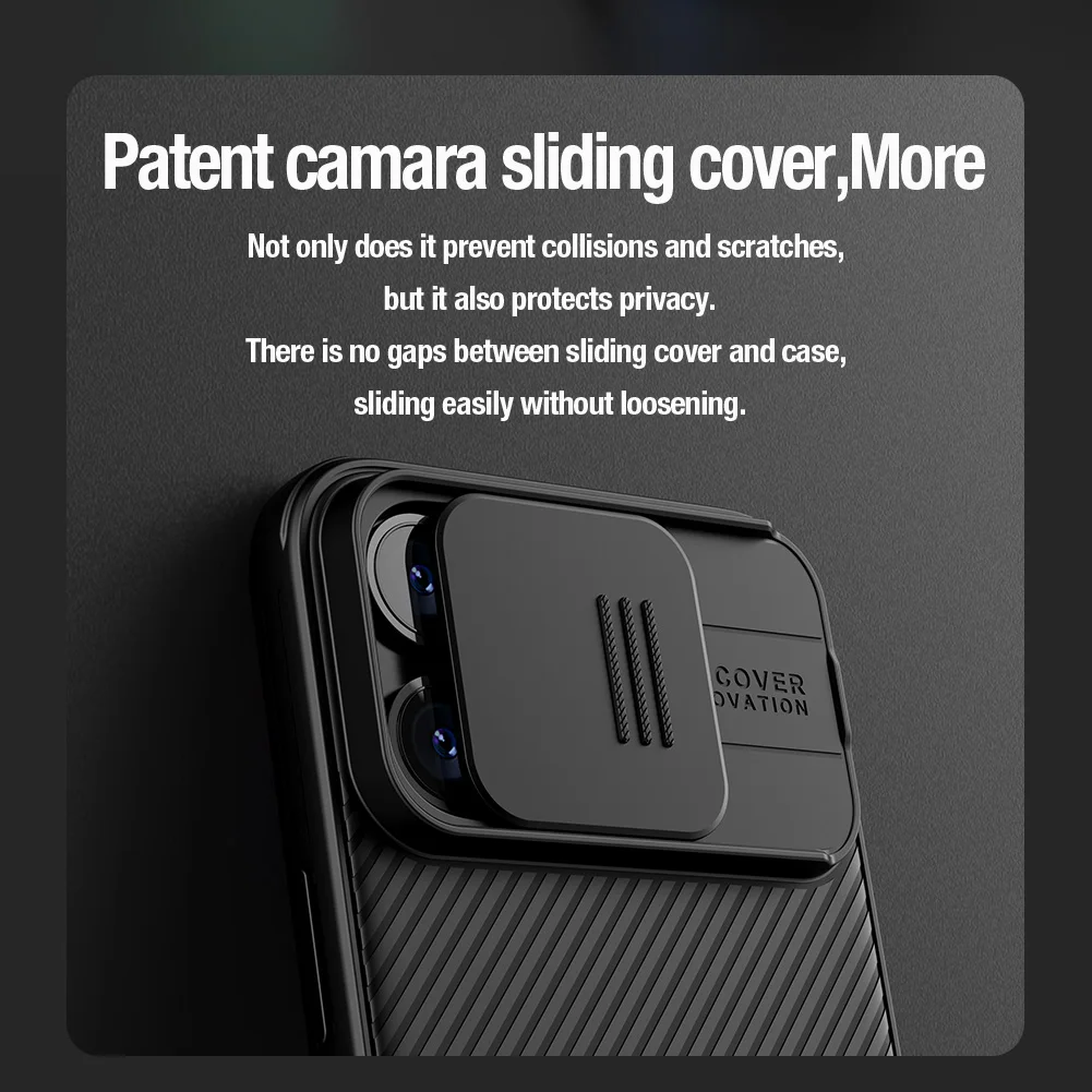 for iPhone 15 Pro Max Case Camshield Slide Camera Hard PC Soft Edge Heavy Duty Privacy Lens Protection Cover