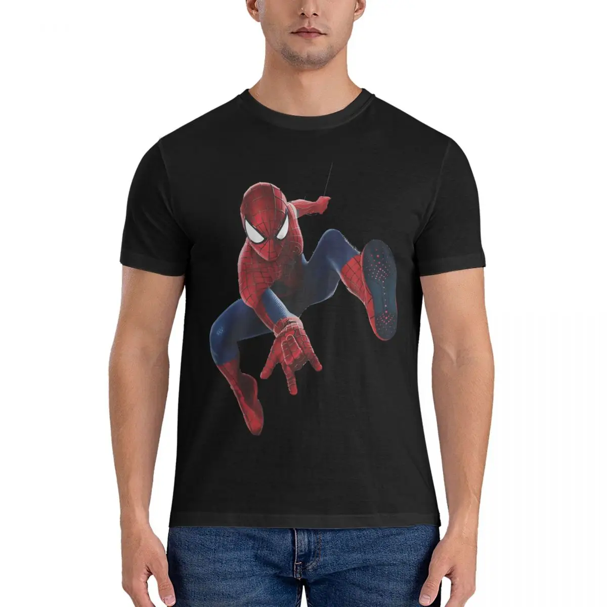 Men's T-Shirts Spiderman Gameplay Fashion Cotton Tees Short Sleeve Marvel Spiderman T Shirt Round Neck Tops 6XL