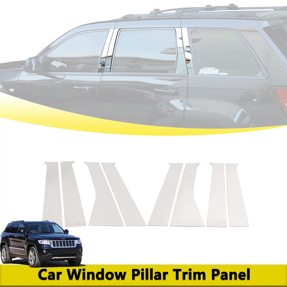 

Car Door Window Center Pillar Trim Panel Decoration for Jeep Grand Cherokee 2007-2010 Exterior Accessories Stainless Steel