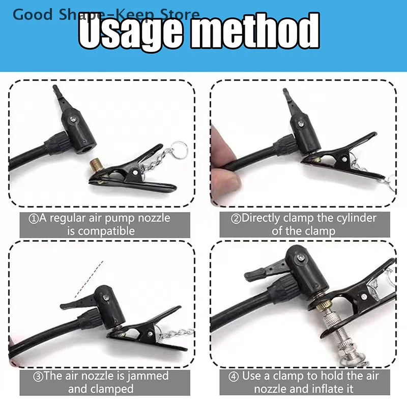 

Pack of 2 Tire Inflator Nozzle Adapter for Bicycle Pump with Convertible Head