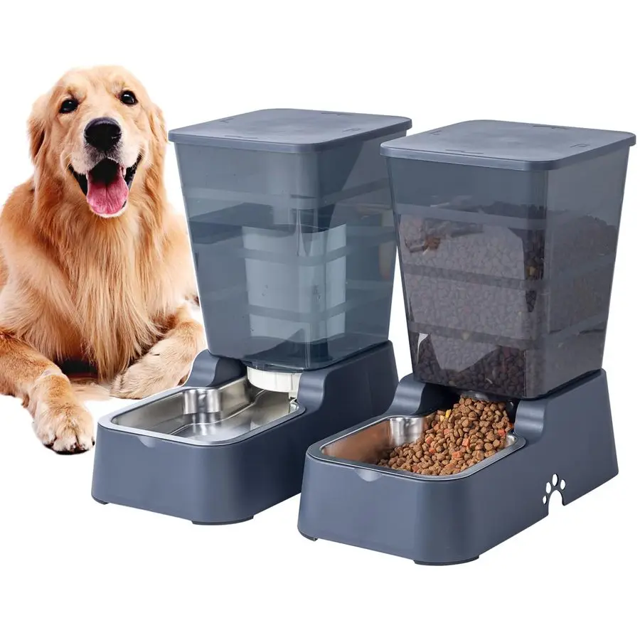 

Pets Auto Feeder 5.2L,Food Feeder and Water Dispenser Set for Medium amp Large Dogs Cats and Pets Animals Navy