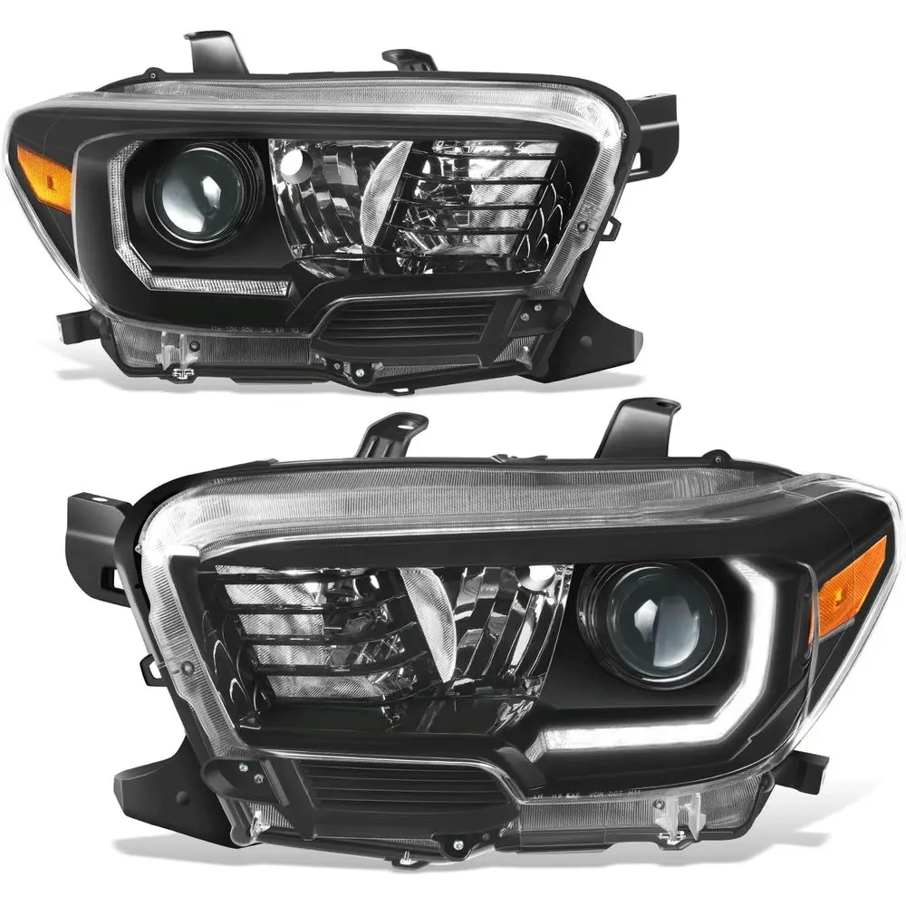 

2016-2023 Tacoma LED DRL Black Bezel Halogen Headlight Assemblies - OEM HL-0250