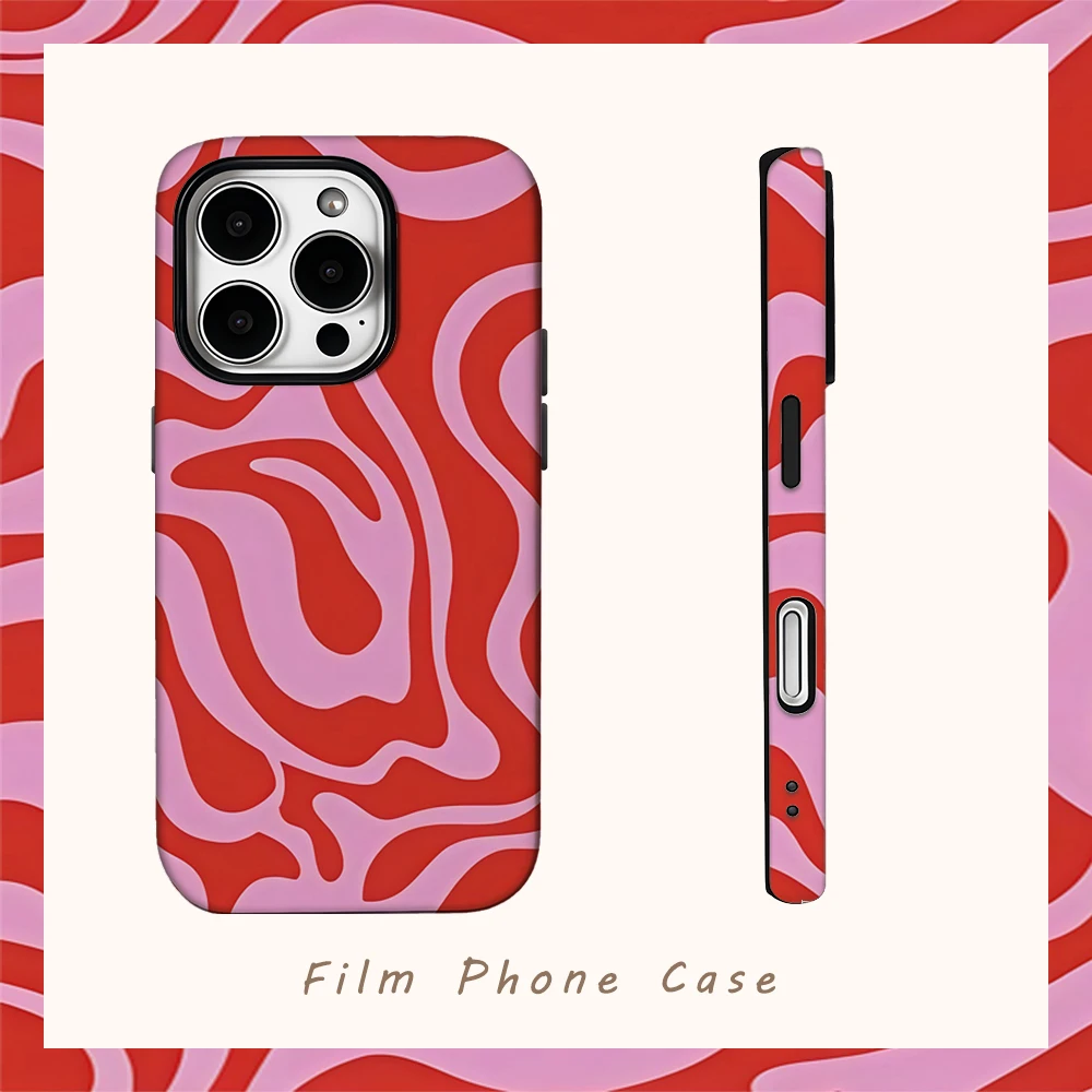 Etui na telefon Red Water Splash do iPhone'a 16 15 14 13 12 11 X XS XR XSMAX 7 8 Pro Max Plus Dwuwarstwowa tylna obudowa