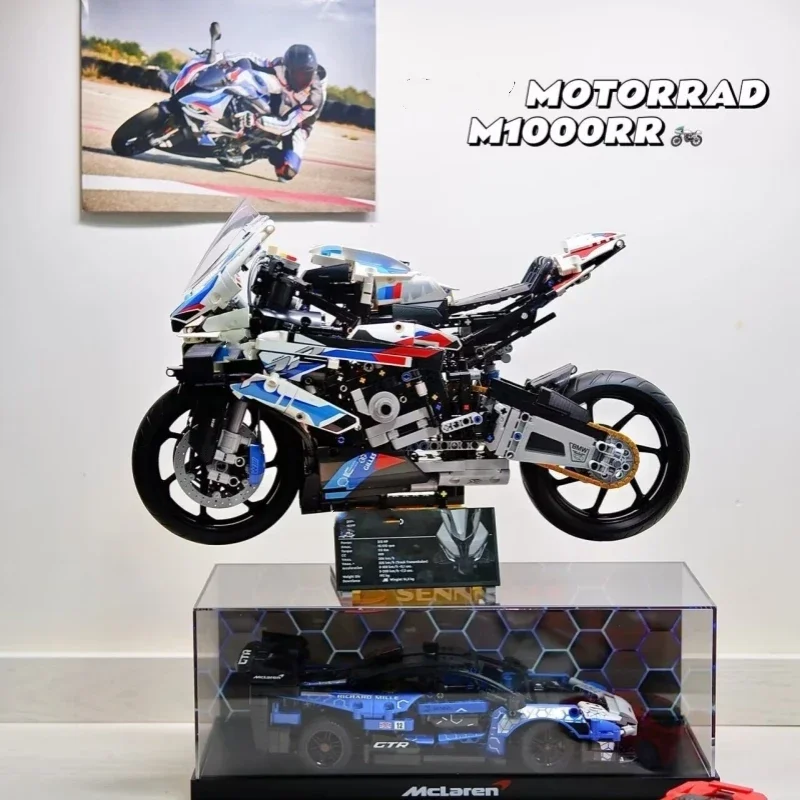 モーターサイクルモデル車両レンガおもちゃ,ビルディングブロック,技術スーパースピード,m 1000rr,42130と互換性,ギフト,1920個