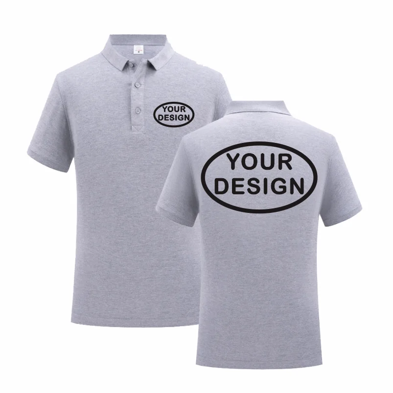 Summer Pure Cotton Polo Shirt Logo Custom Printing Embroidery Personal Company Personalized Men's And Women's Tops
