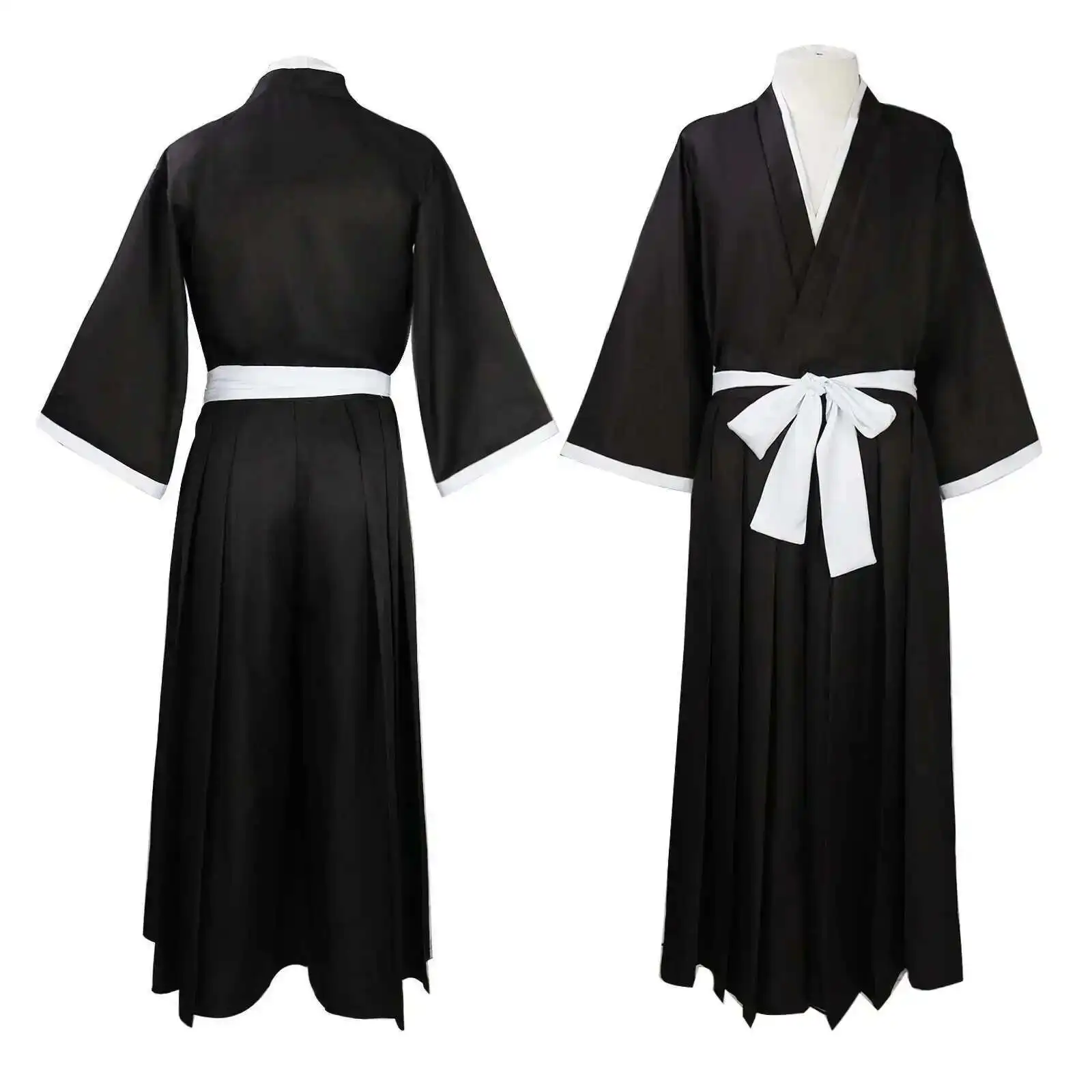 Anime nuevo Bleach Kurosaki Ichigo Cosplay Tensa Zangetsu disfraces Die Pa Soul Society Shinigami conjunto de kimono uniforme Mugetsu