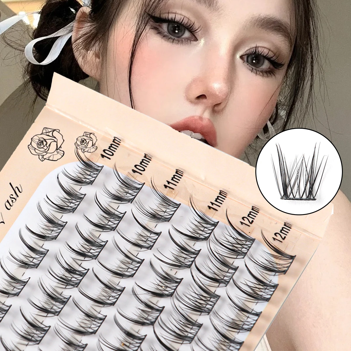 YSDO 6 Rows Eyelash Extension 66 Bundles Natural Long False EyeLashes Individual ClusterLashes Grafting Cilios Makeup tools
