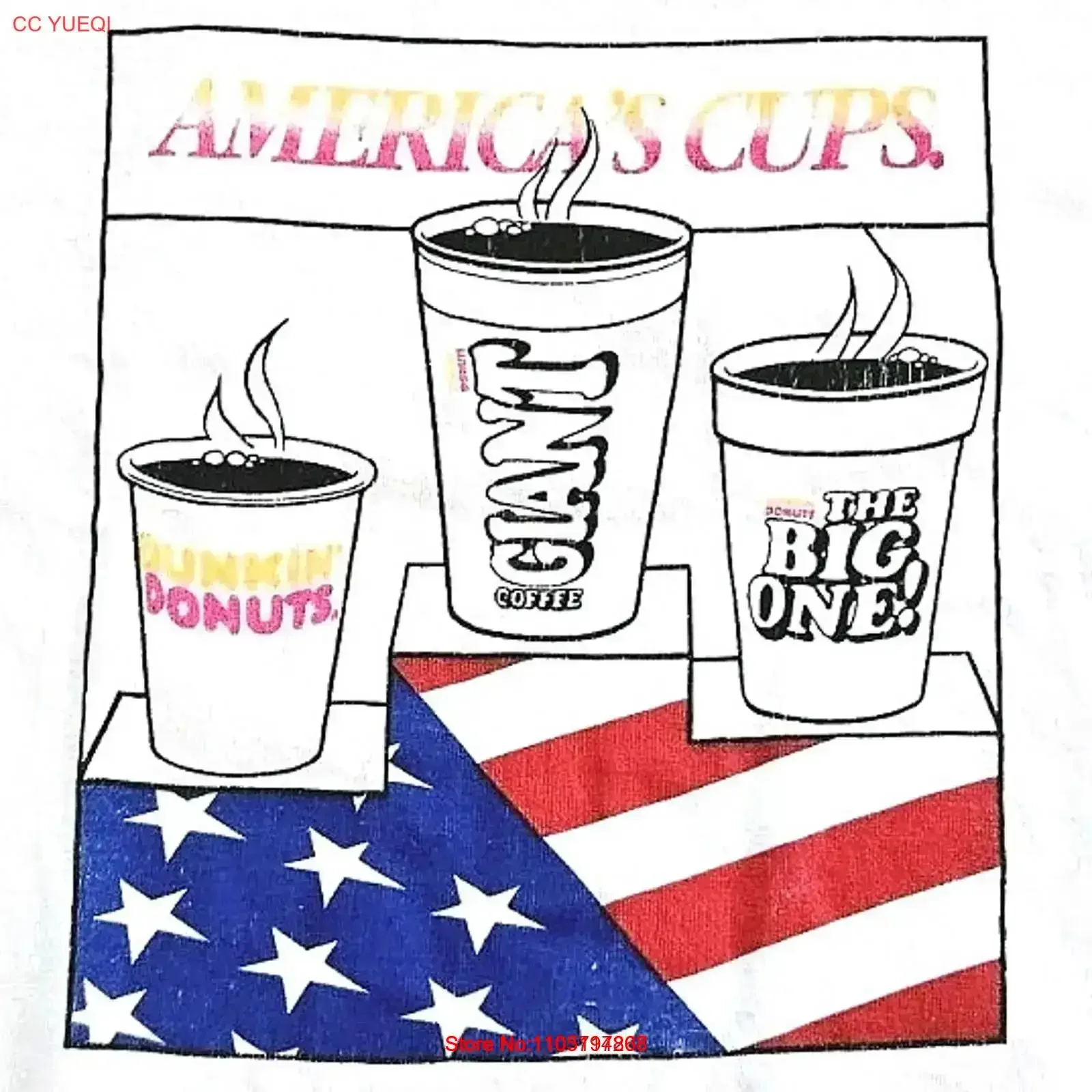 Vintage 90s Dunkin Donuts Coffee America's Cups T Shirt XL SStitch Washed Top For Everyday Wear fashion streetwear vintage